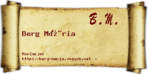 Berg Mária névjegykártya
